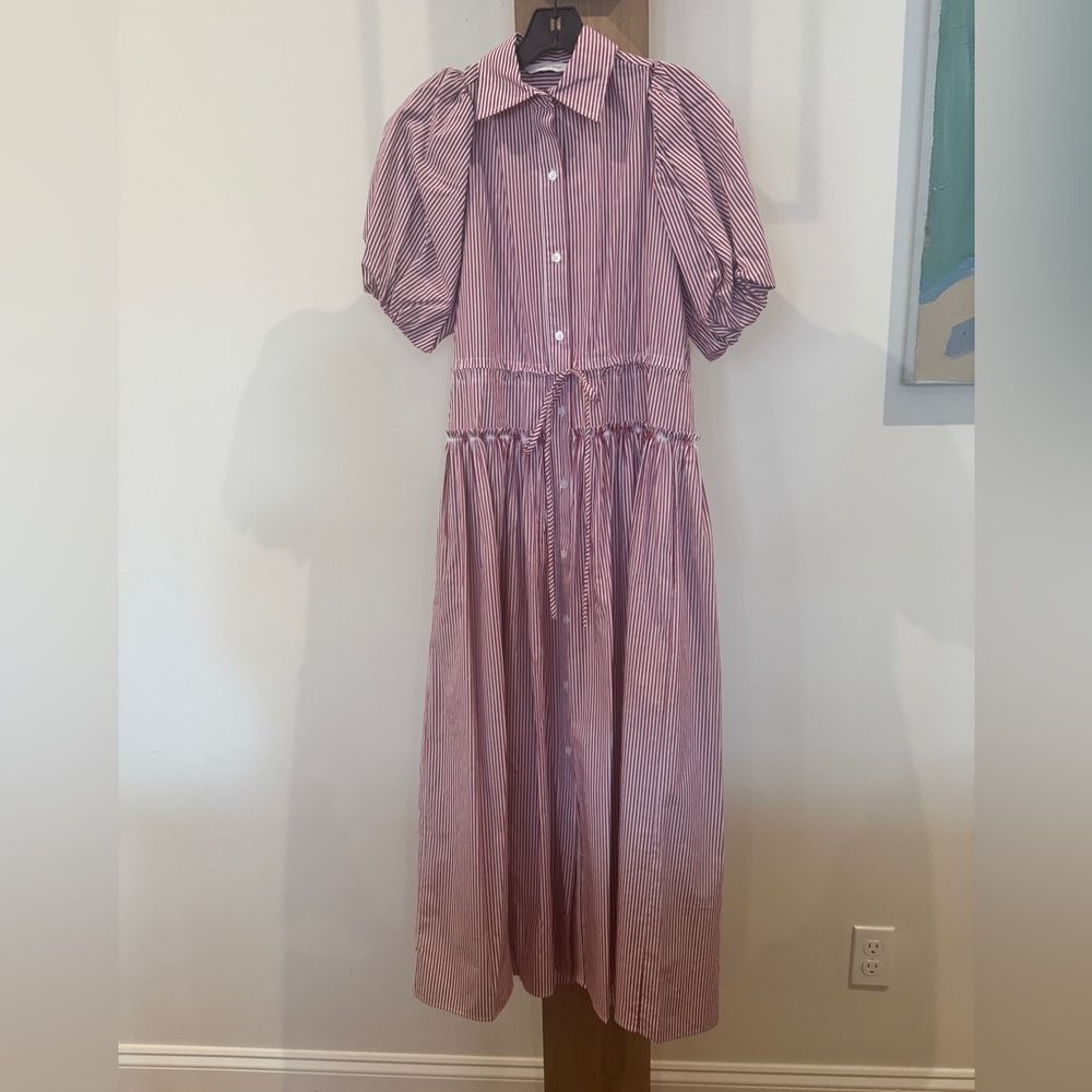 NWT Rebecca Taylor red striped dress. Small. $430
